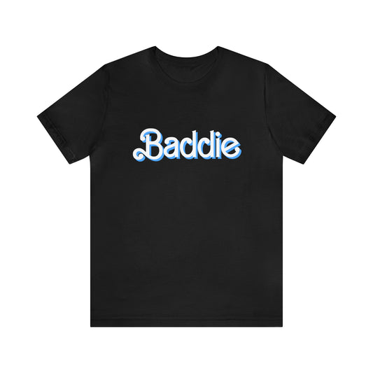 BADDIE UNIVERSITY BLUE & WHITE: Unisex Jersey Short Sleeve Tee