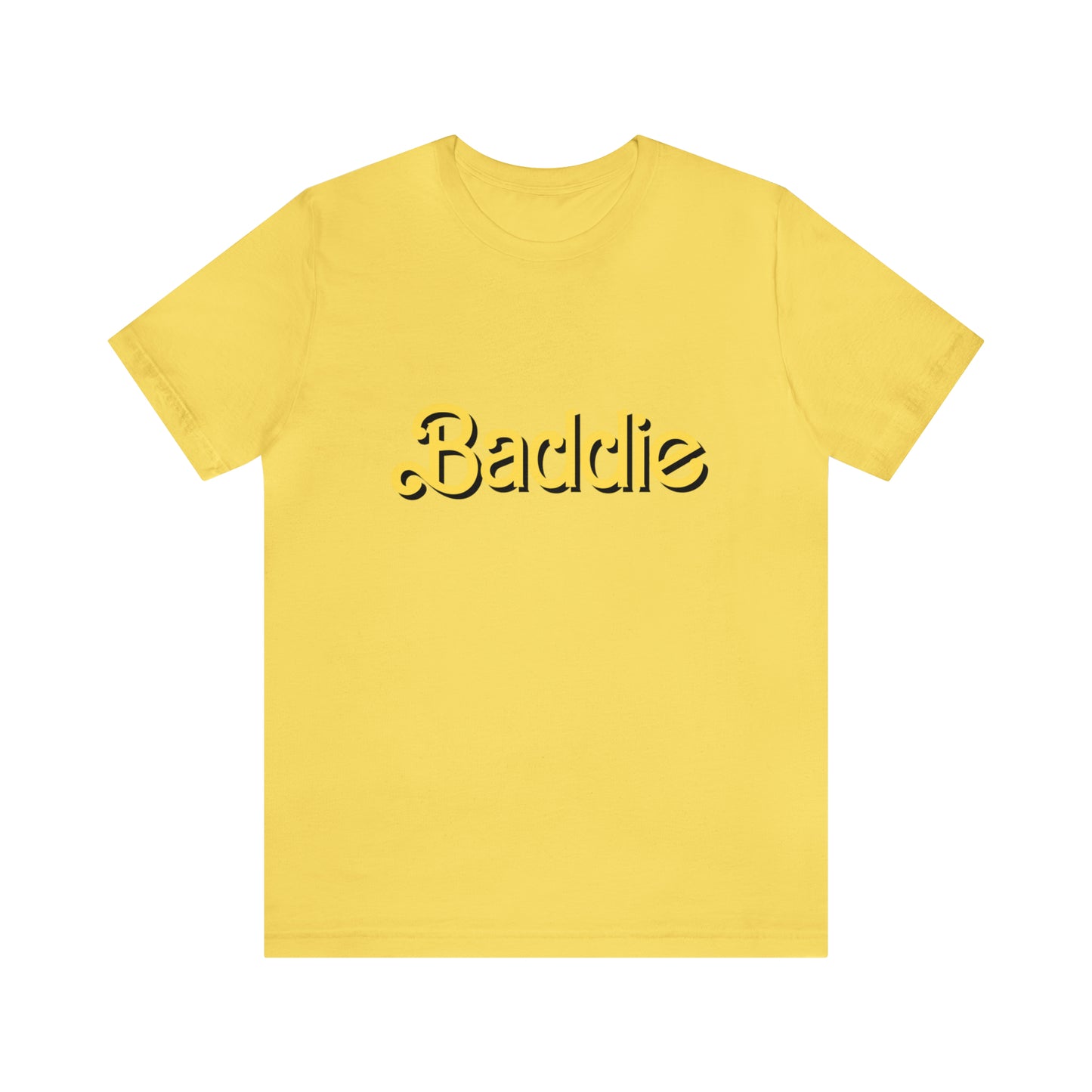 BADDIE YELLOW & BLACK: Unisex Jersey Short Sleeve Tee