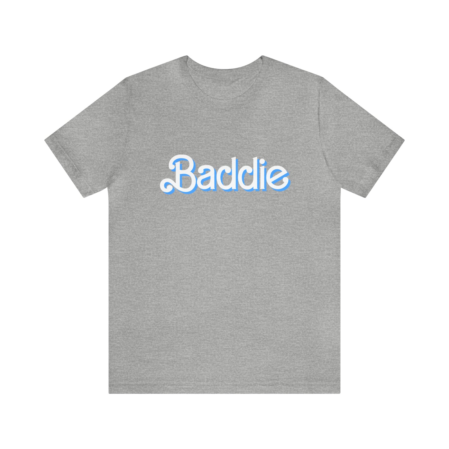 BADDIE UNIVERSITY BLUE & WHITE: Unisex Jersey Short Sleeve Tee