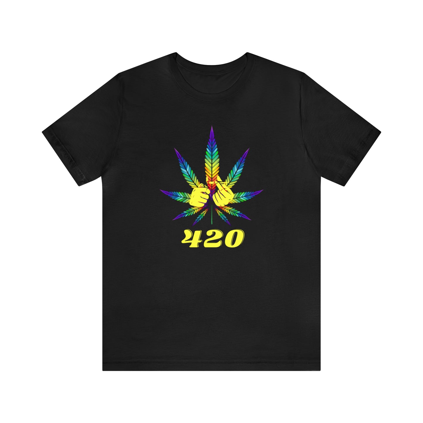 RAINBOW & YELLOW 420: Unisex Jersey Short Sleeve Tee