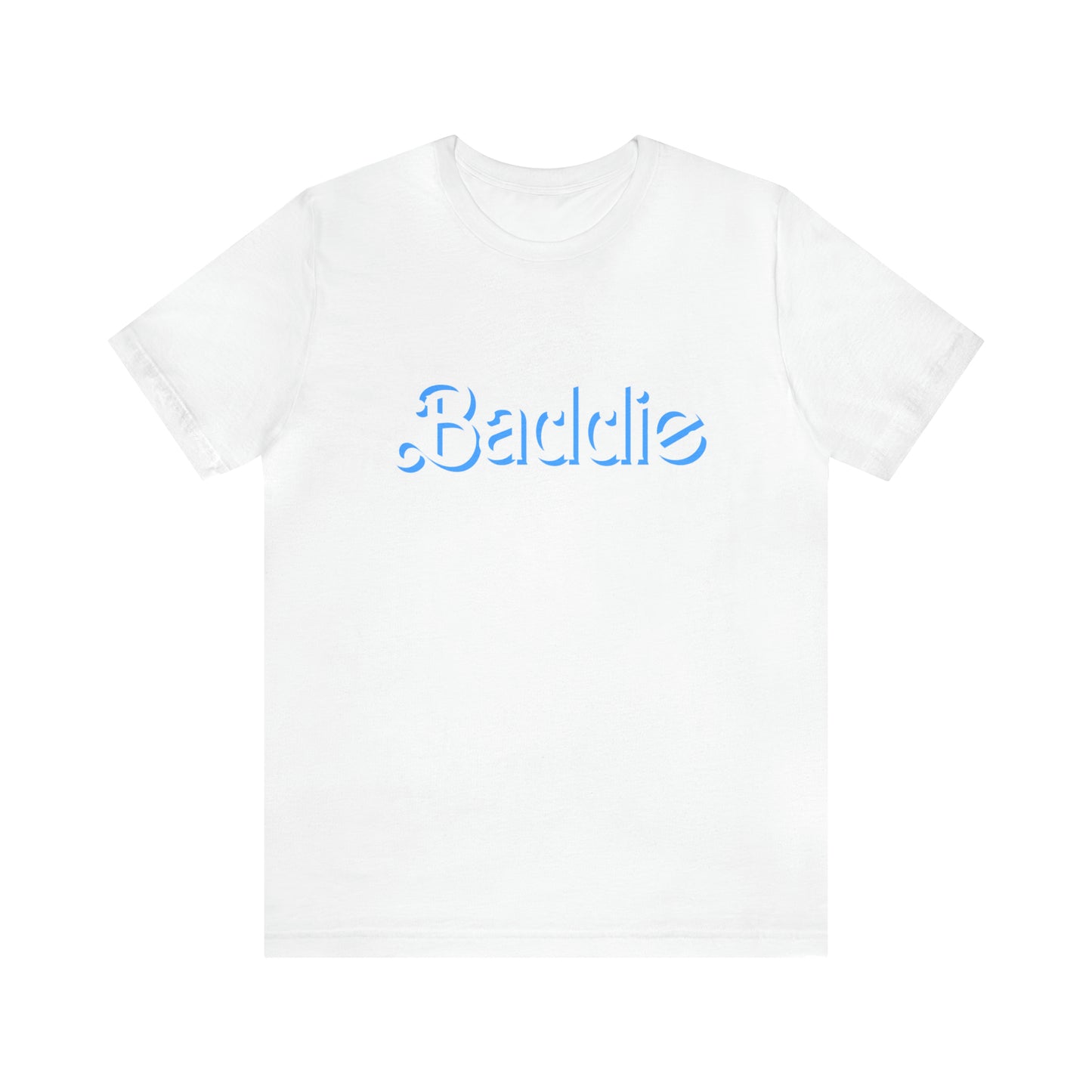 BADDIE UNIVERSITY BLUE & WHITE: Unisex Jersey Short Sleeve Tee