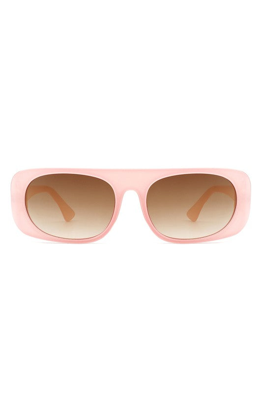 Rectangle Retro Oval Fashion Flat Top Sunglasses