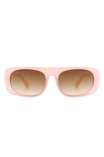 Rectangle Retro Oval Fashion Flat Top Sunglasses