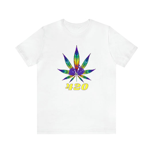 RAINBOW & PURPLE 420: Unisex Jersey Short Sleeve Tee