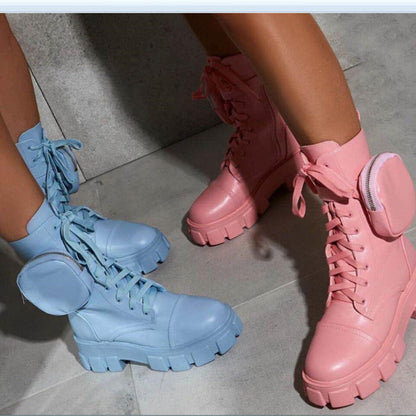 Lace Up Purse Boots