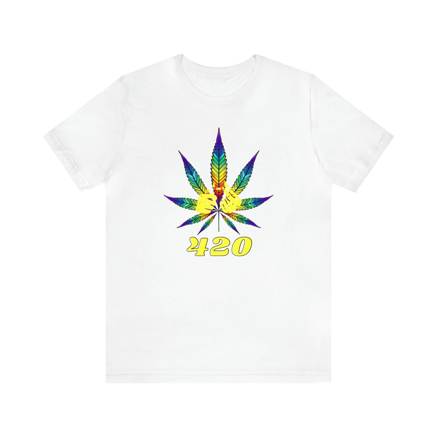 RAINBOW & YELLOW 420: Unisex Jersey Short Sleeve Tee