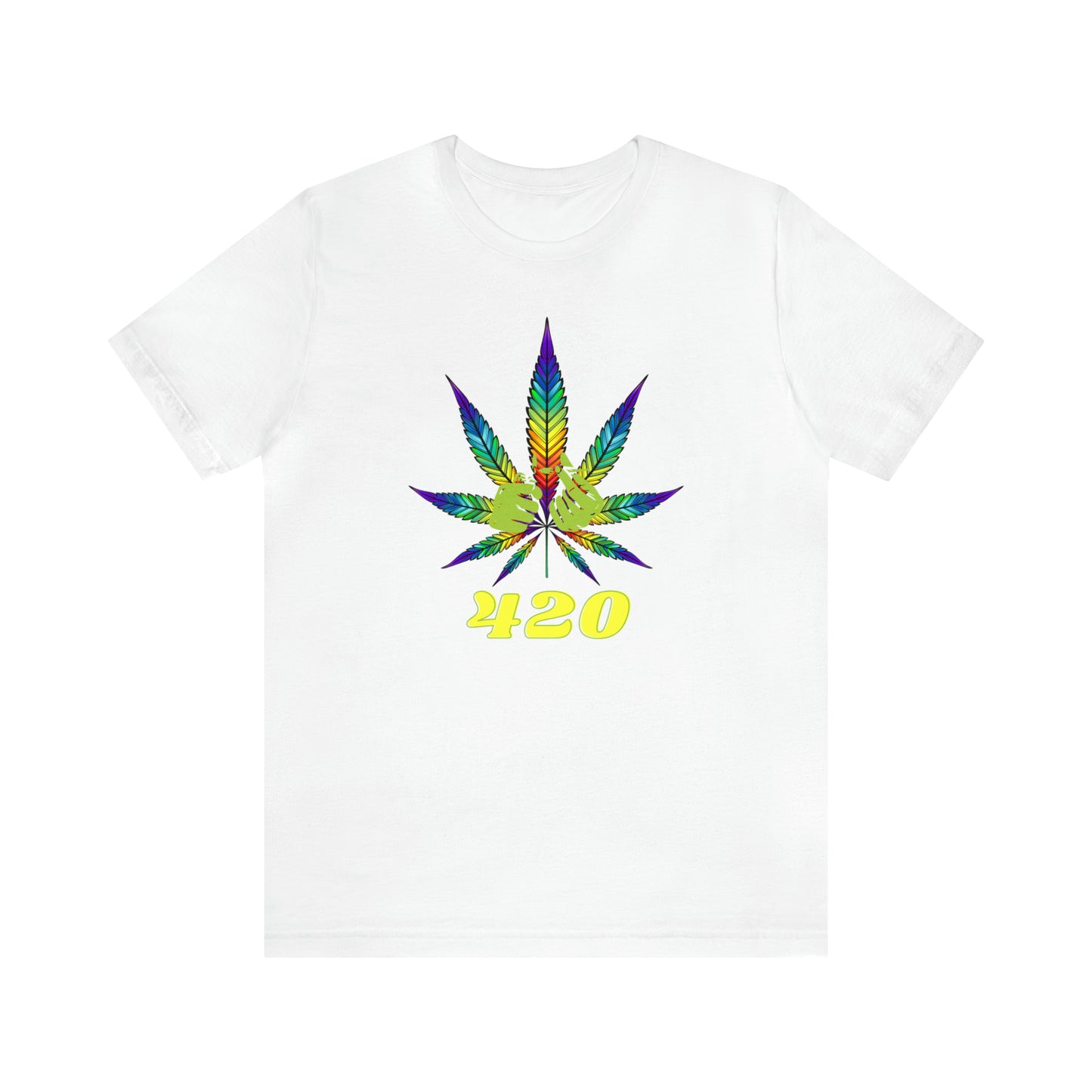 RAINBOW & GREEN 420: Unisex Jersey Short Sleeve Tee