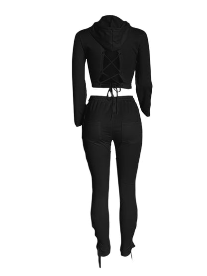 Lace Up Two Piece Sweatsuit