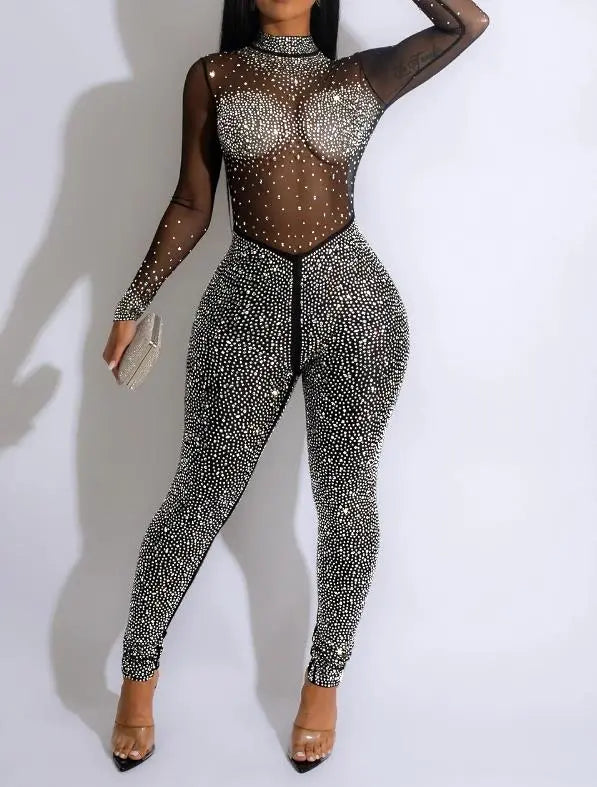 Light Up The Night Rhinestone Jumpsuit