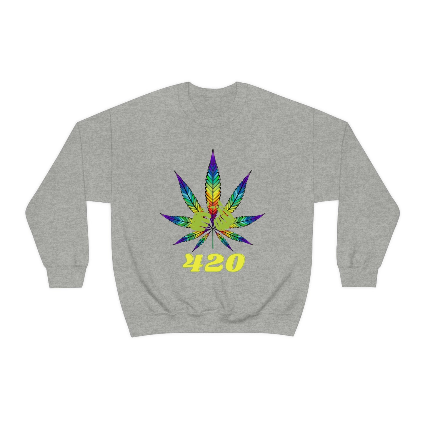 RAINBOW & GREEN 420: Unisex Crewneck Sweatshirt
