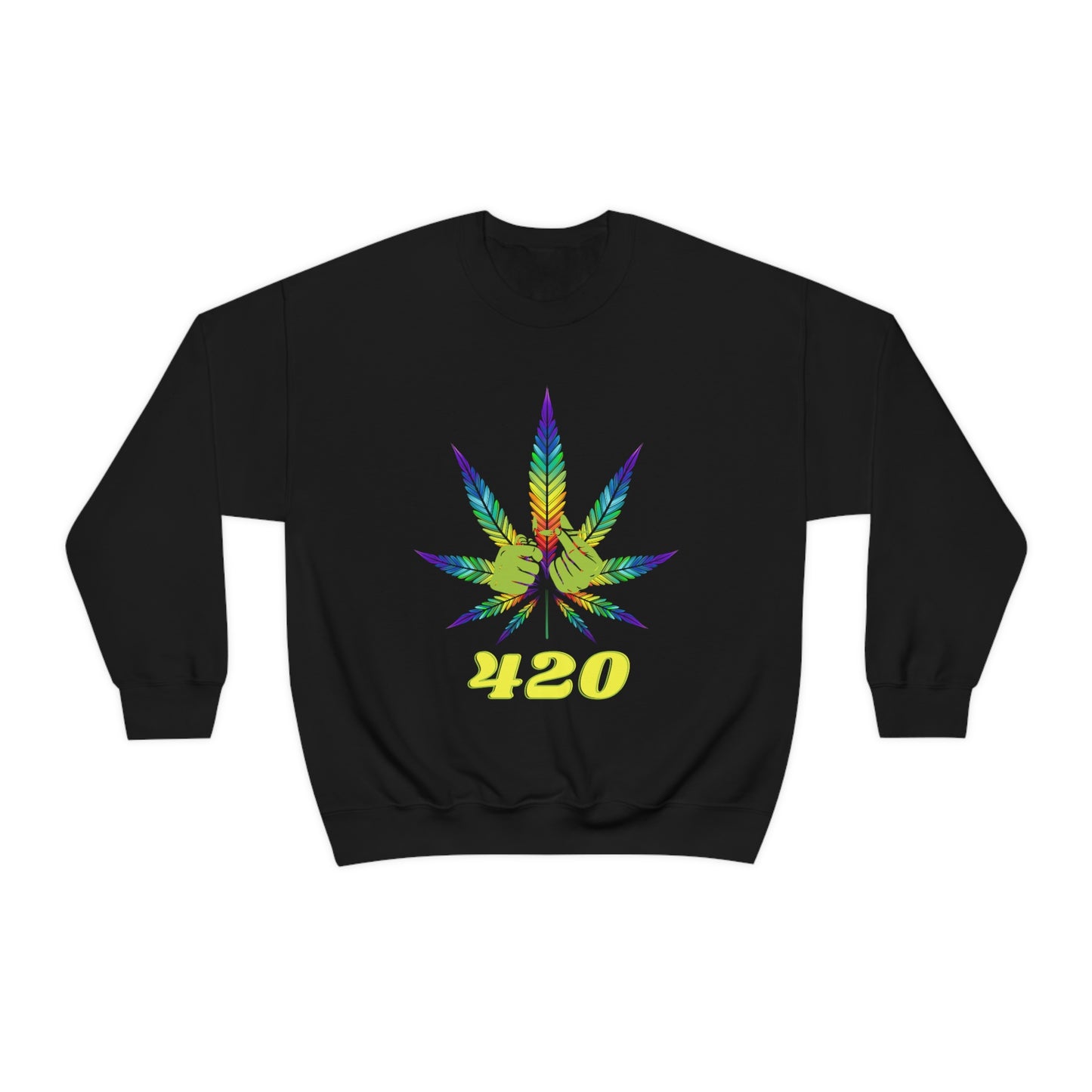 RAINBOW & GREEN 420: Unisex Crewneck Sweatshirt