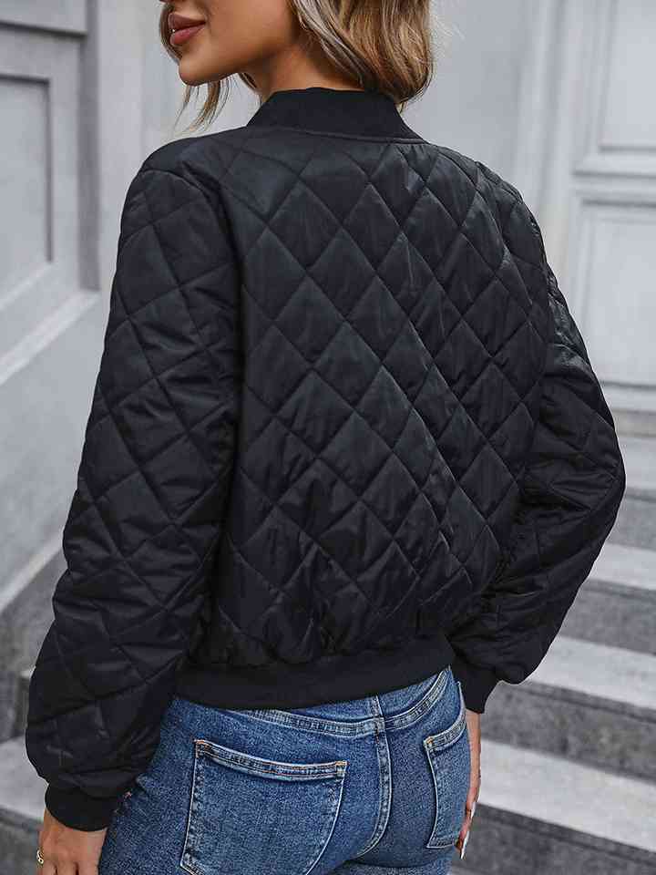 Zip-Up Quilted Bomber