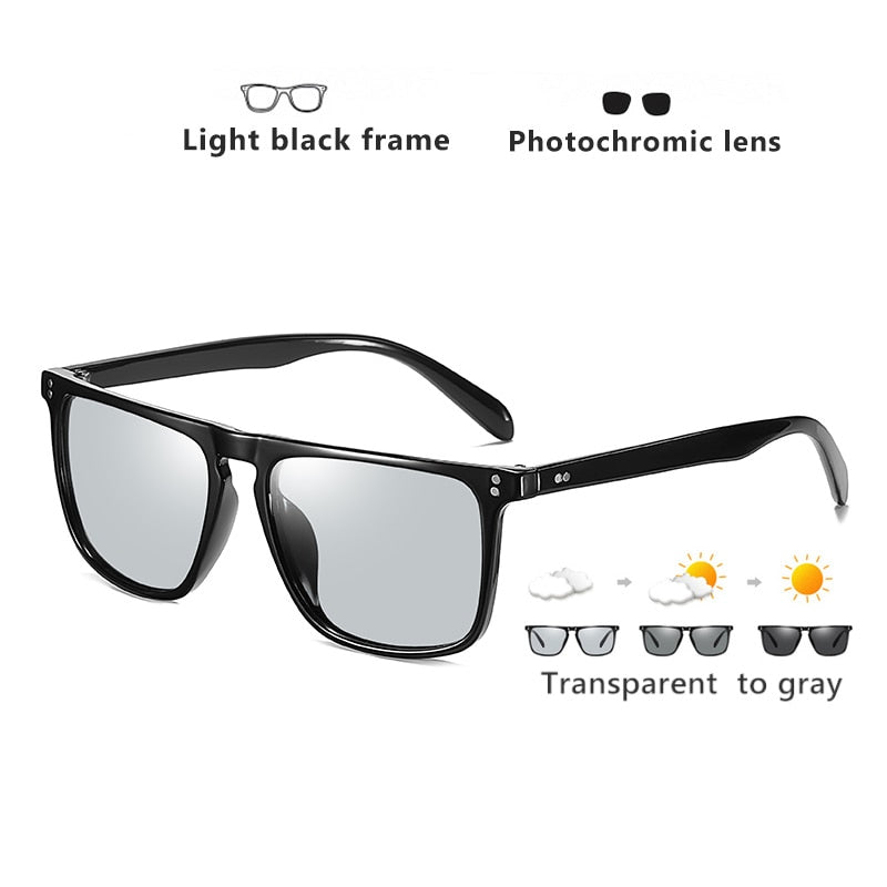 Square Retro Photochromic Sunglasses w/Night Vision