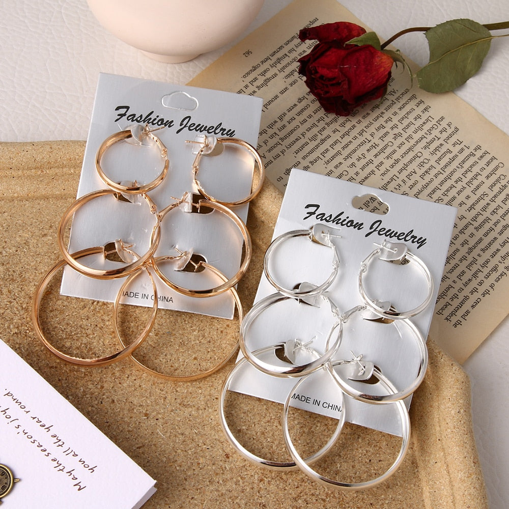 Vintage Oversize Hoop Earrings