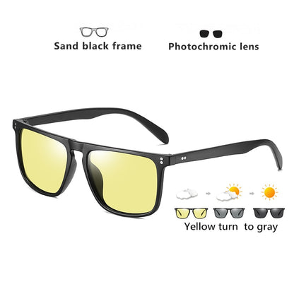 Square Retro Photochromic Sunglasses w/Night Vision