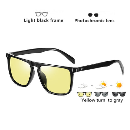 Square Retro Photochromic Sunglasses w/Night Vision