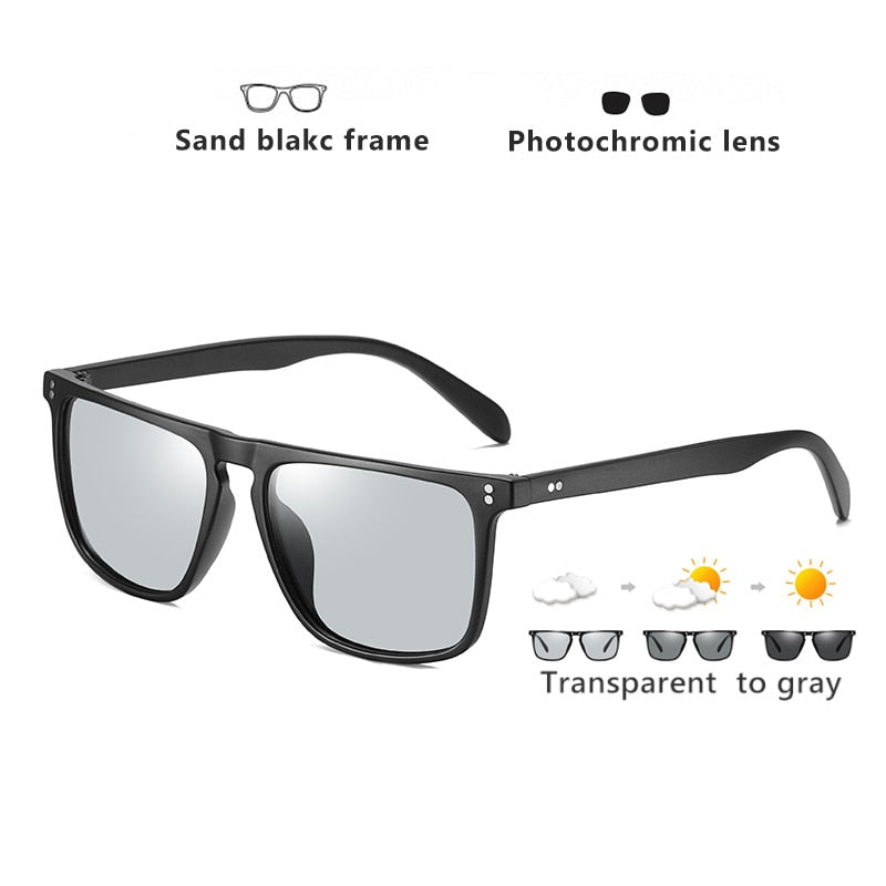 Square Retro Photochromic Sunglasses w/Night Vision