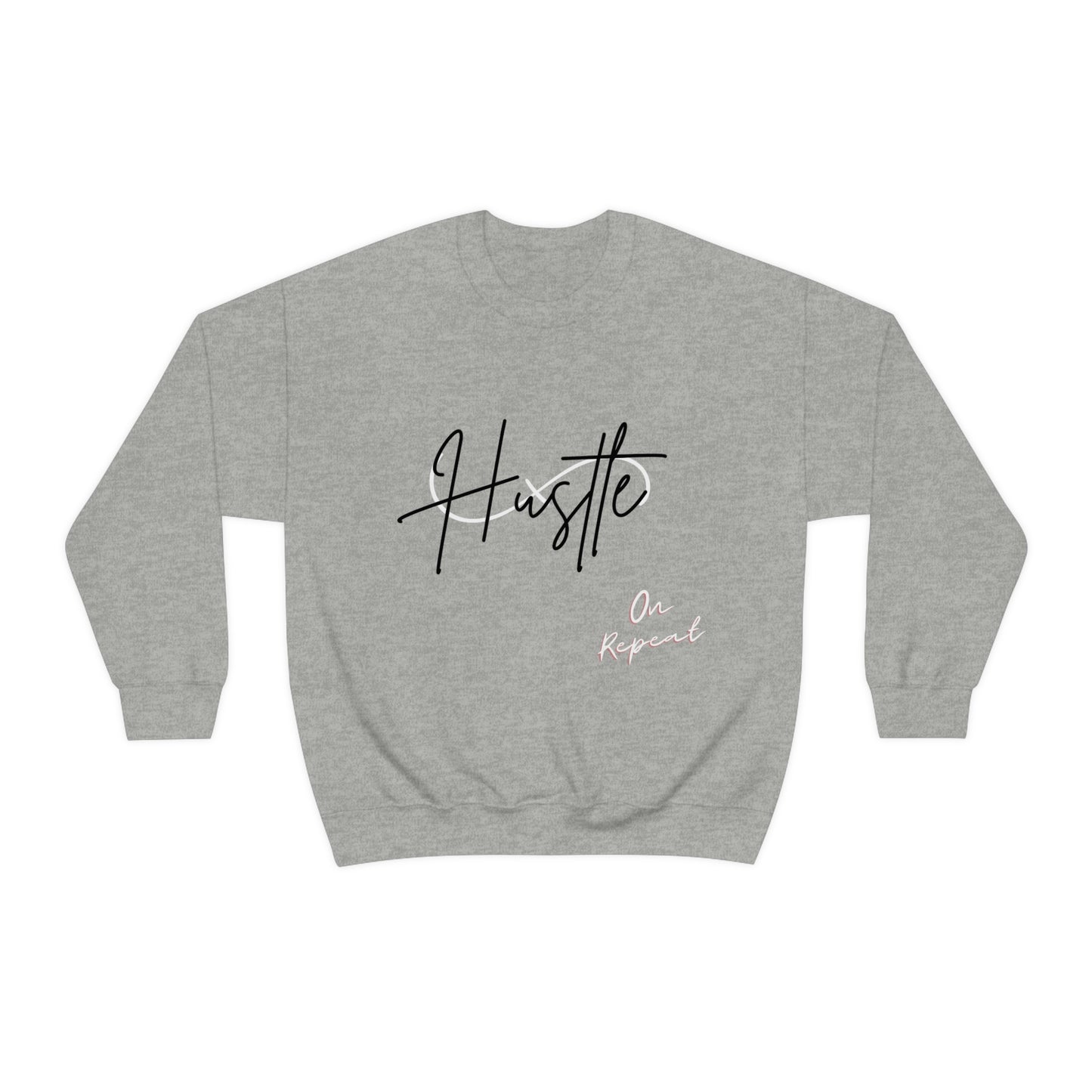 Hustle On Repeat 4XL & 5XL: Unisex Crewneck Sweatshirt