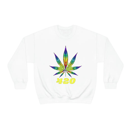 RAINBOW & GREEN 420: Unisex Crewneck Sweatshirt