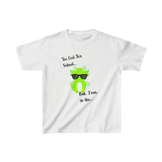 TOO COOL FOR SCHOOL NEON GREEN: Kids Heavy Cotton™ Tee