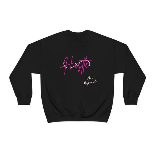 Hustle On Repeat: Unisex Crewneck Sweatshirt