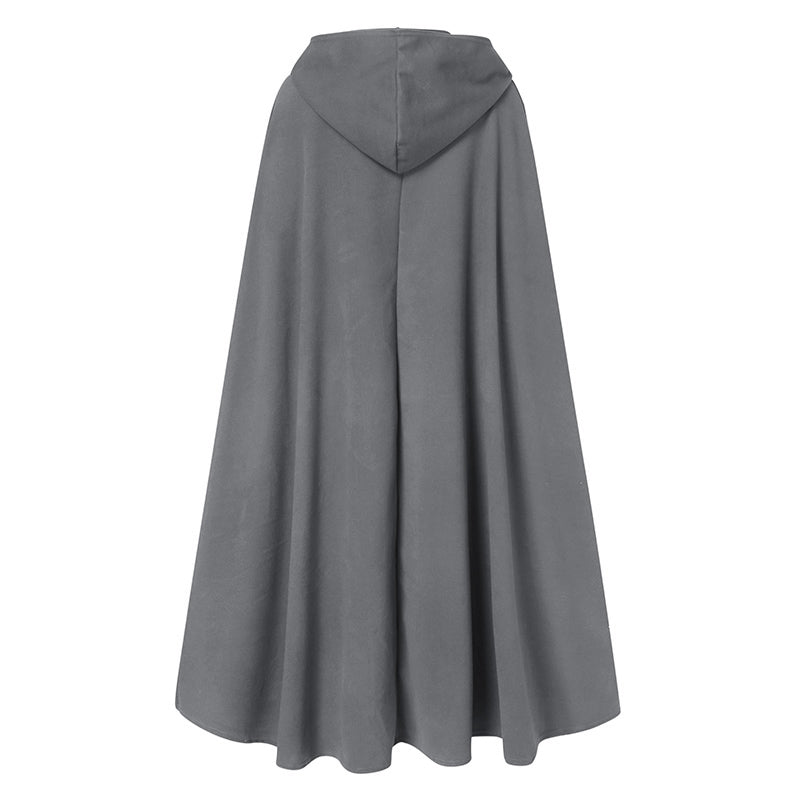 Long Hooded Open Front Poncho/Cloak